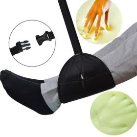 Office Leg And Foot Hammock Long-Distance Travel Foot Fatigue Relief Tool Airplane Travel Foot Hammock (Color: Black)